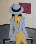 Galeriebesuch; 50 x 60 cm; Profile: Gitta; 